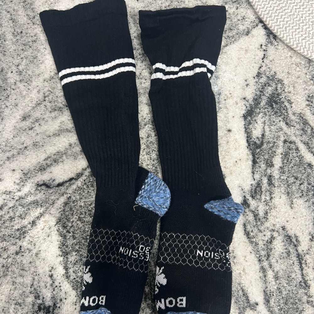 Bombas Black and Blue Women's Athletic Socks